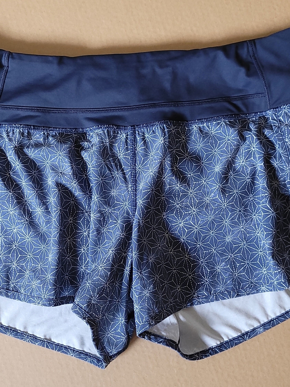 lululemon athletica Navy Geometric Print Athletic Shorts